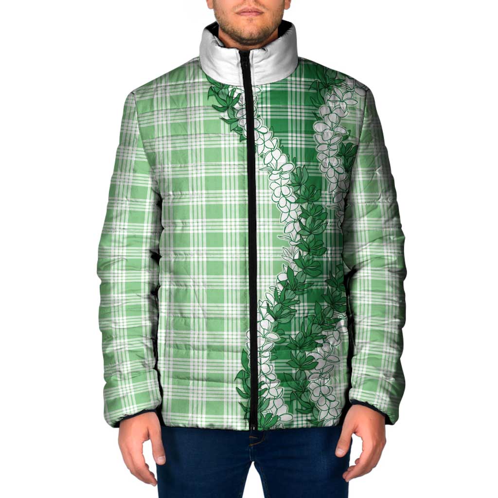 Green Hawaii Palaka Padded Jacket Hawaiian Honohono Lei LT05 Men Green - Polynesian Pride