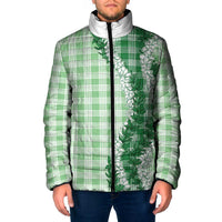 Green Hawaii Palaka Padded Jacket Hawaiian Honohono Lei LT05 Men Green - Polynesian Pride
