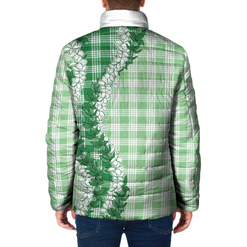 Green Hawaii Palaka Padded Jacket Hawaiian Honohono Lei LT05 - Polynesian Pride