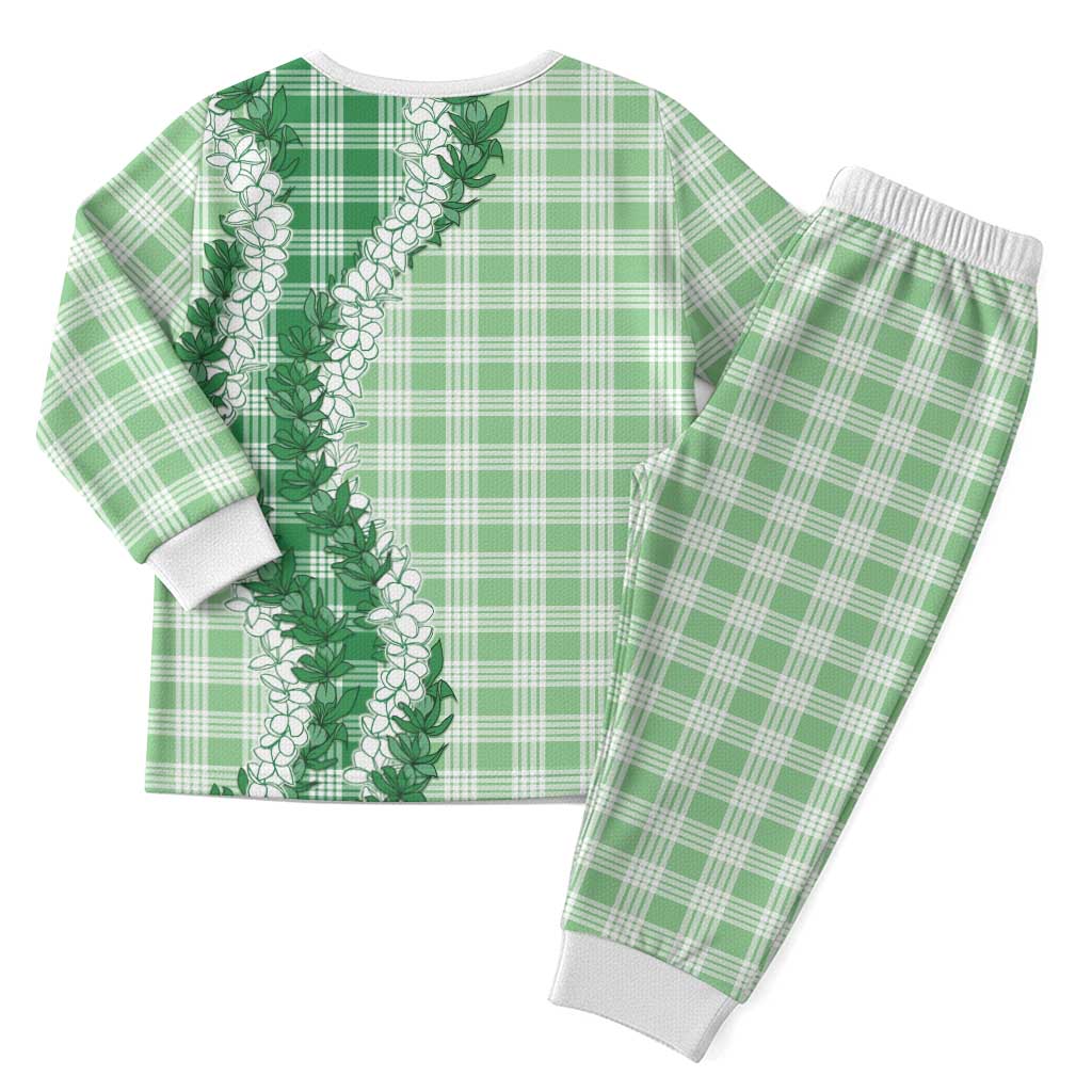 Green Hawaii Palaka Pajama Set Hawaiian Honohono Lei LT05 - Polynesian Pride