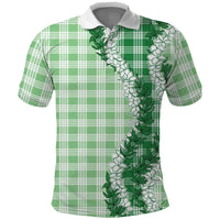 Green Hawaii Palaka Polo Shirt Hawaiian Honohono Lei LT05 Green - Polynesian Pride