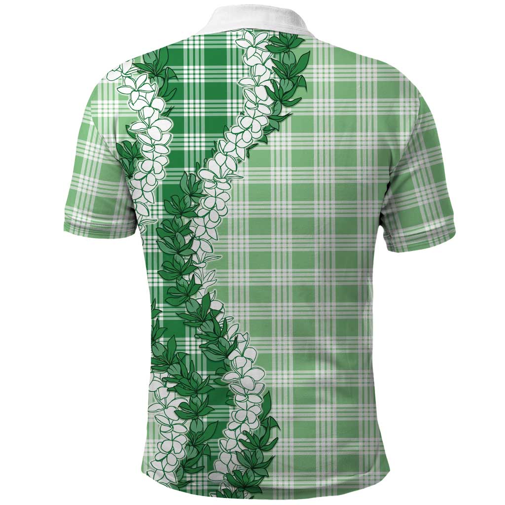Green Hawaii Palaka Polo Shirt Hawaiian Honohono Lei LT05 - Polynesian Pride