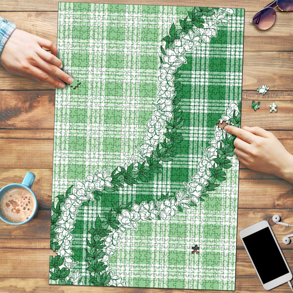 Green Hawaii Palaka Puzzle Hawaiian Honohono Lei LT05 Green - Polynesian Pride