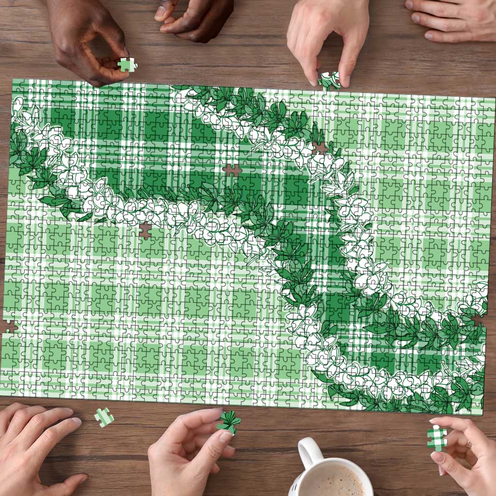 Green Hawaii Palaka Puzzle Hawaiian Honohono Lei LT05 - Polynesian Pride