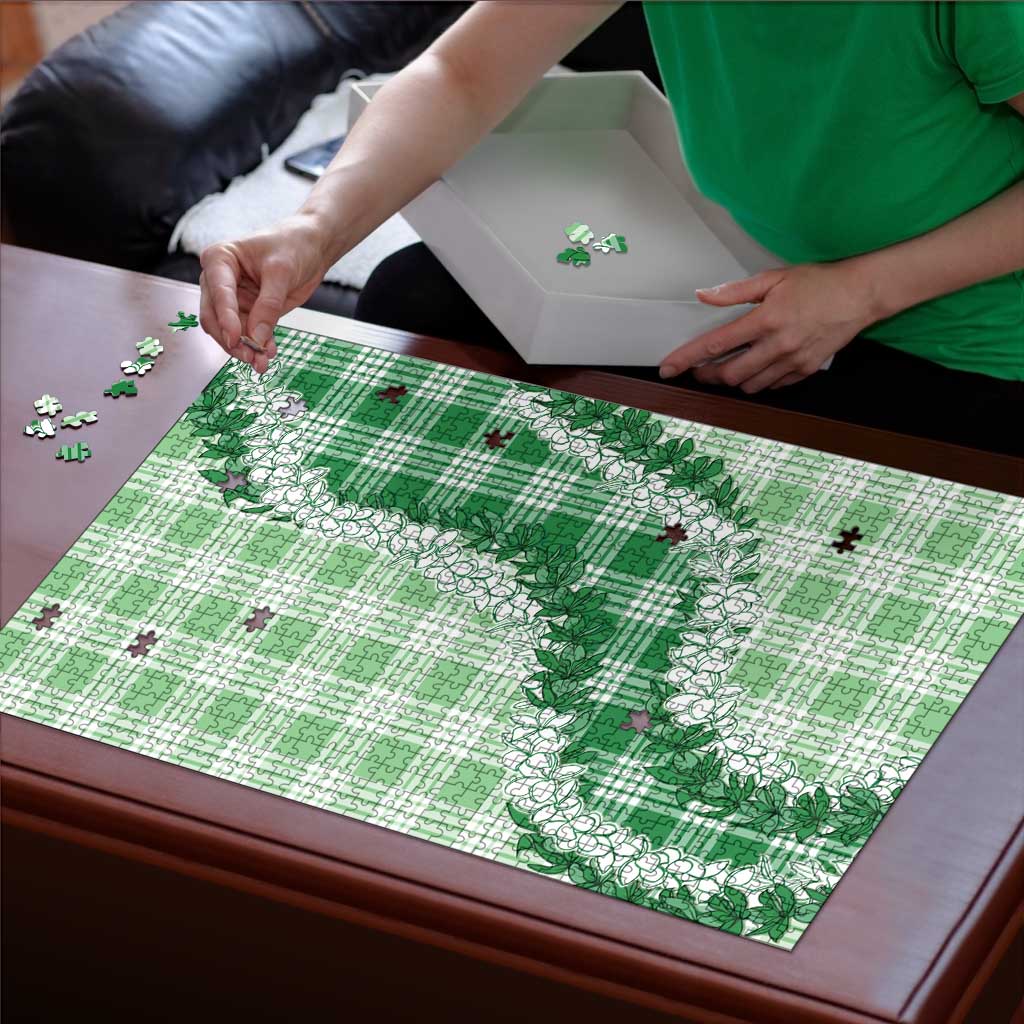 Green Hawaii Palaka Puzzle Hawaiian Honohono Lei LT05 - Polynesian Pride