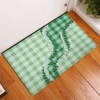 Green Hawaii Palaka Rubber Doormat Hawaiian Honohono Lei LT05 - Polynesian Pride