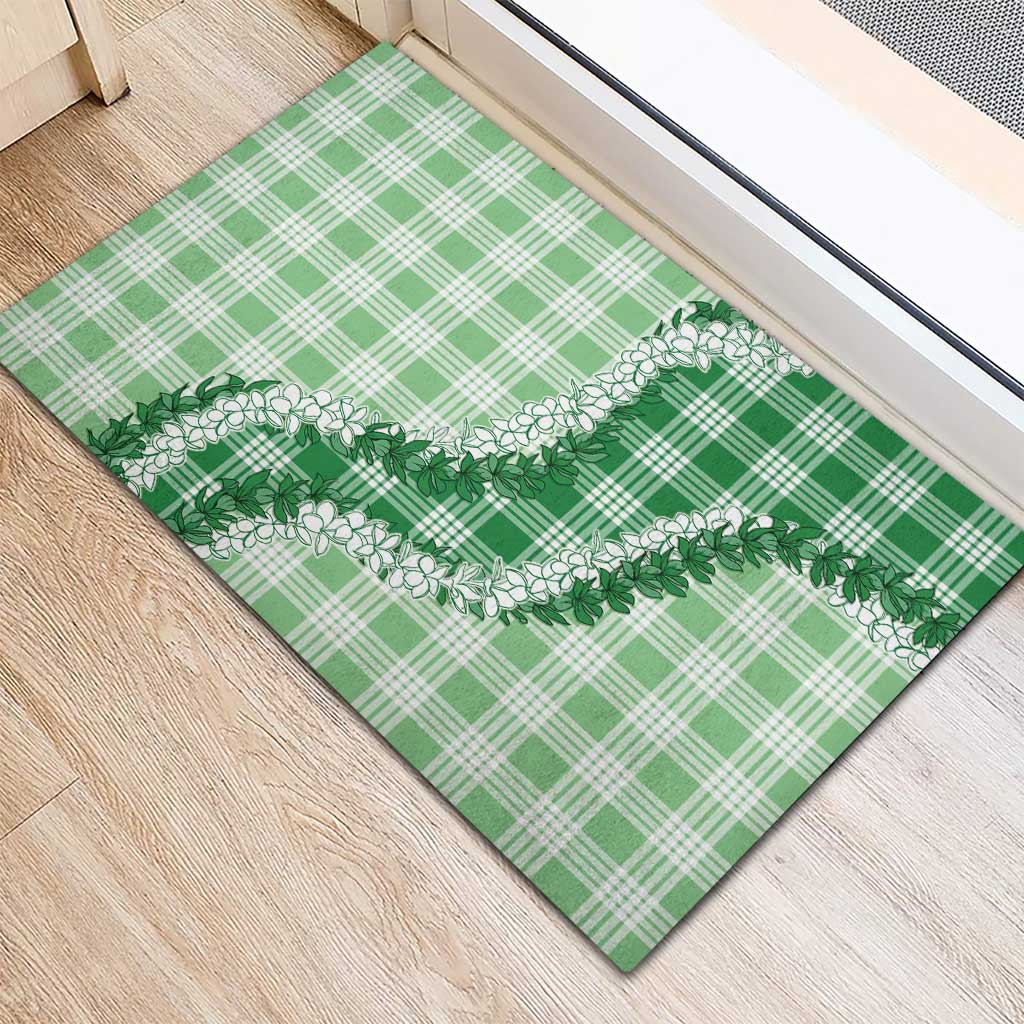 Green Hawaii Palaka Rubber Doormat Hawaiian Honohono Lei LT05 - Polynesian Pride