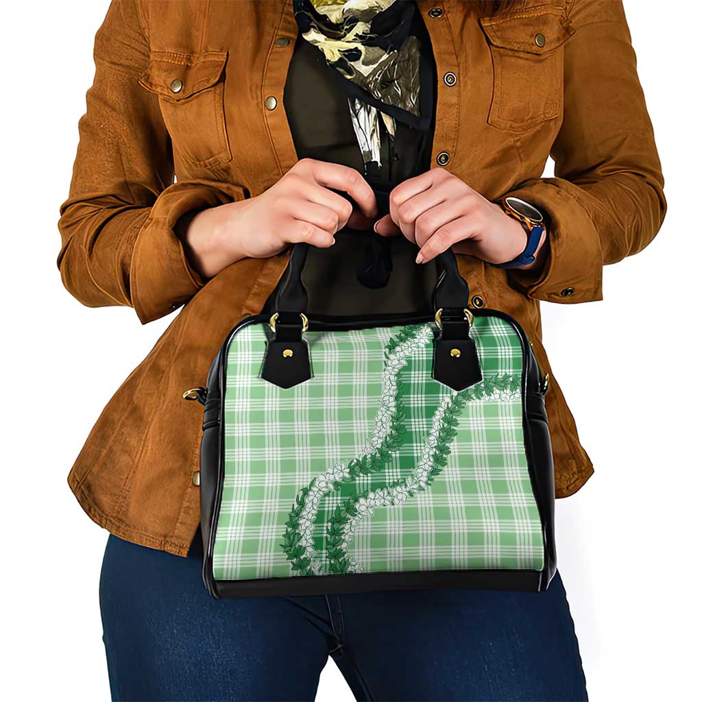 Green Hawaii Palaka Shoulder Handbag Hawaiian Honohono Lei LT05 - Polynesian Pride