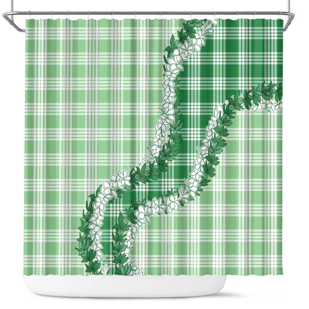 Green Hawaii Palaka Shower Curtain Hawaiian Honohono Lei LT05 Green - Polynesian Pride