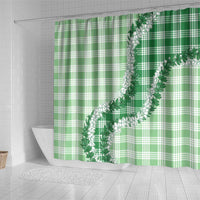Green Hawaii Palaka Shower Curtain Hawaiian Honohono Lei LT05 - Polynesian Pride