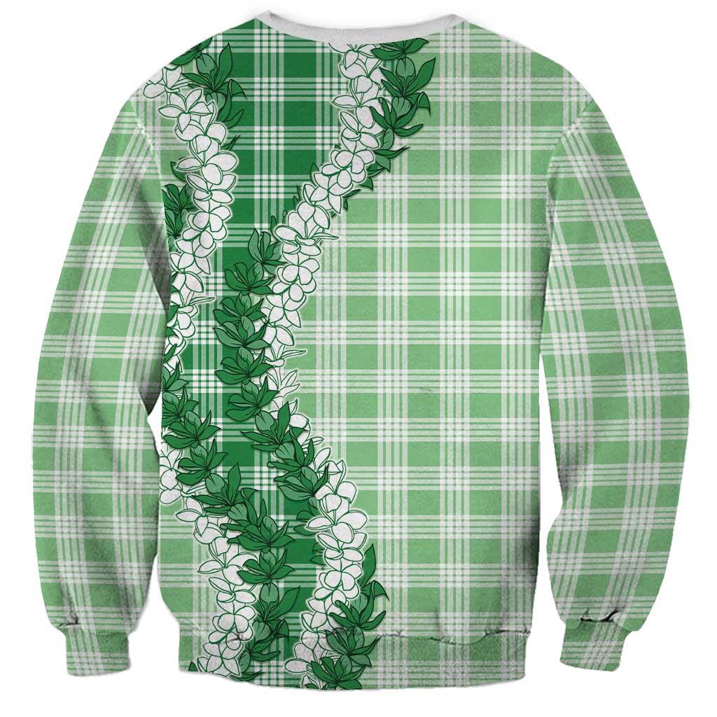 Green Hawaii Palaka Sweatshirt Hawaiian Honohono Lei LT05 - Polynesian Pride