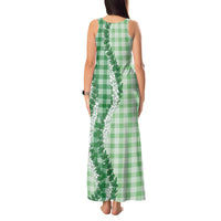 Green Hawaii Palaka Tank Maxi Dress Hawaiian Honohono Lei LT05 - Polynesian Pride