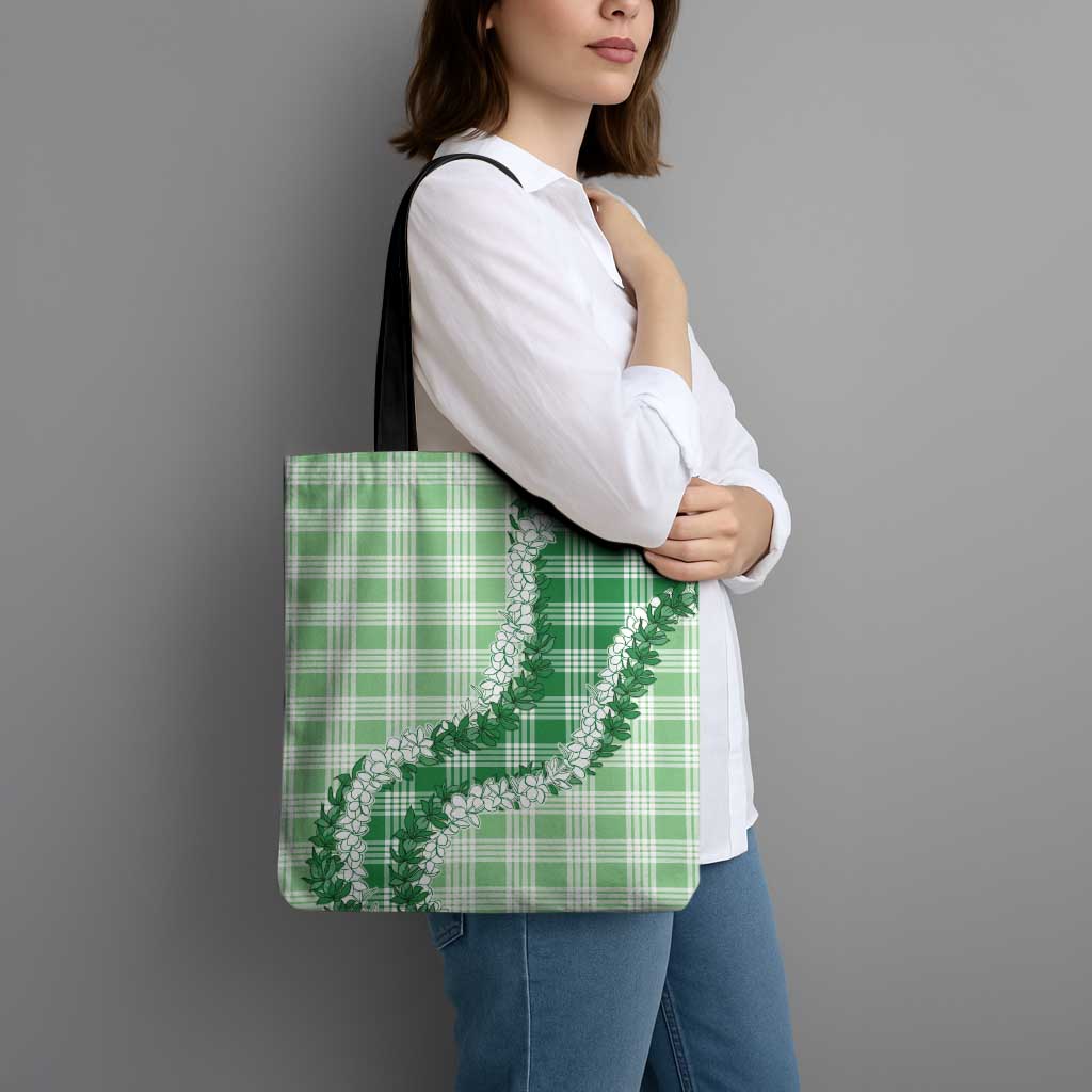 Green Hawaii Palaka Tote Bag Hawaiian Honohono Lei LT05 - Polynesian Pride