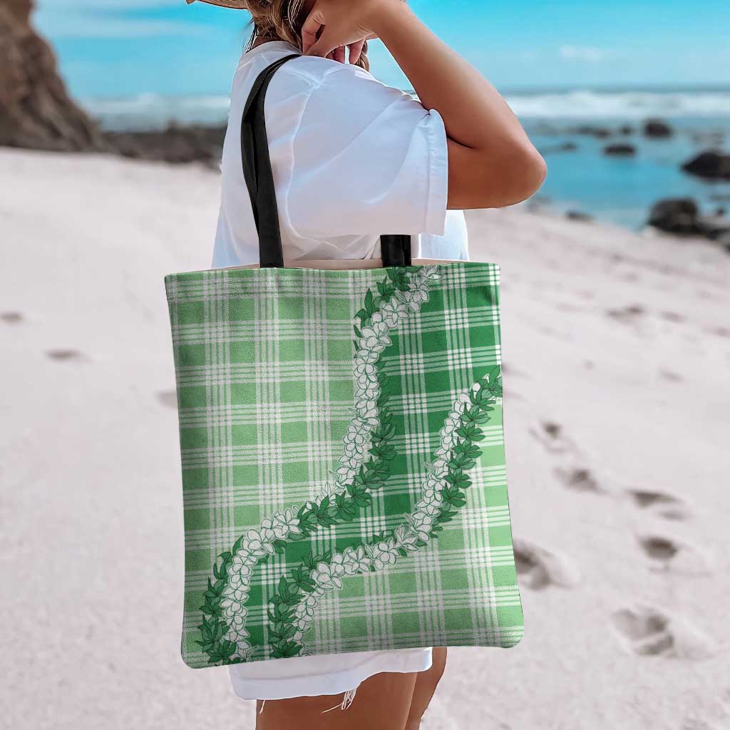 Green Hawaii Palaka Tote Bag Hawaiian Honohono Lei LT05 - Polynesian Pride