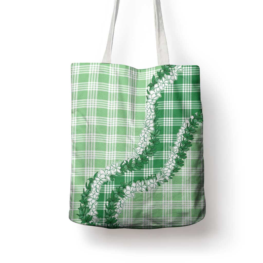 Green Hawaii Palaka Tote Bag Hawaiian Honohono Lei LT05 - Polynesian Pride