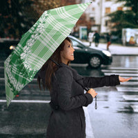 Green Hawaii Palaka Umbrella Hawaiian Honohono Lei