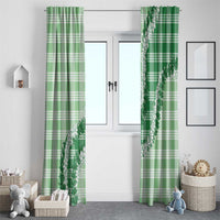 Green Hawaii Palaka Window Curtain Hawaiian Honohono Lei