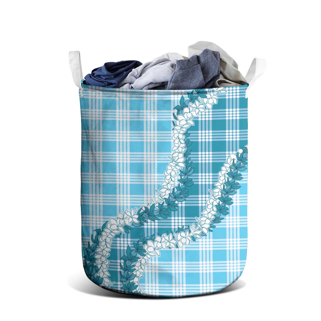 Blue Hawaii Palaka Laundry Basket Hawaiian Honohono Lei LT05 - Polynesian Pride