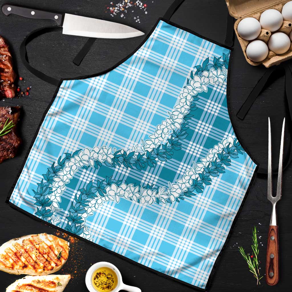 Blue Hawaii Palaka Apron Hawaiian Honohono Lei LT05 Blue - Polynesian Pride