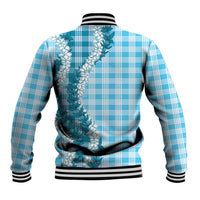 Blue Hawaii Palaka Baseball Jacket Hawaiian Honohono Lei LT05 - Polynesian Pride