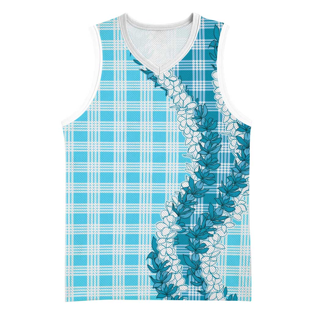 Blue Hawaii Palaka Basketball Jersey Hawaiian Honohono Lei LT05 Unisex Blue - Polynesian Pride