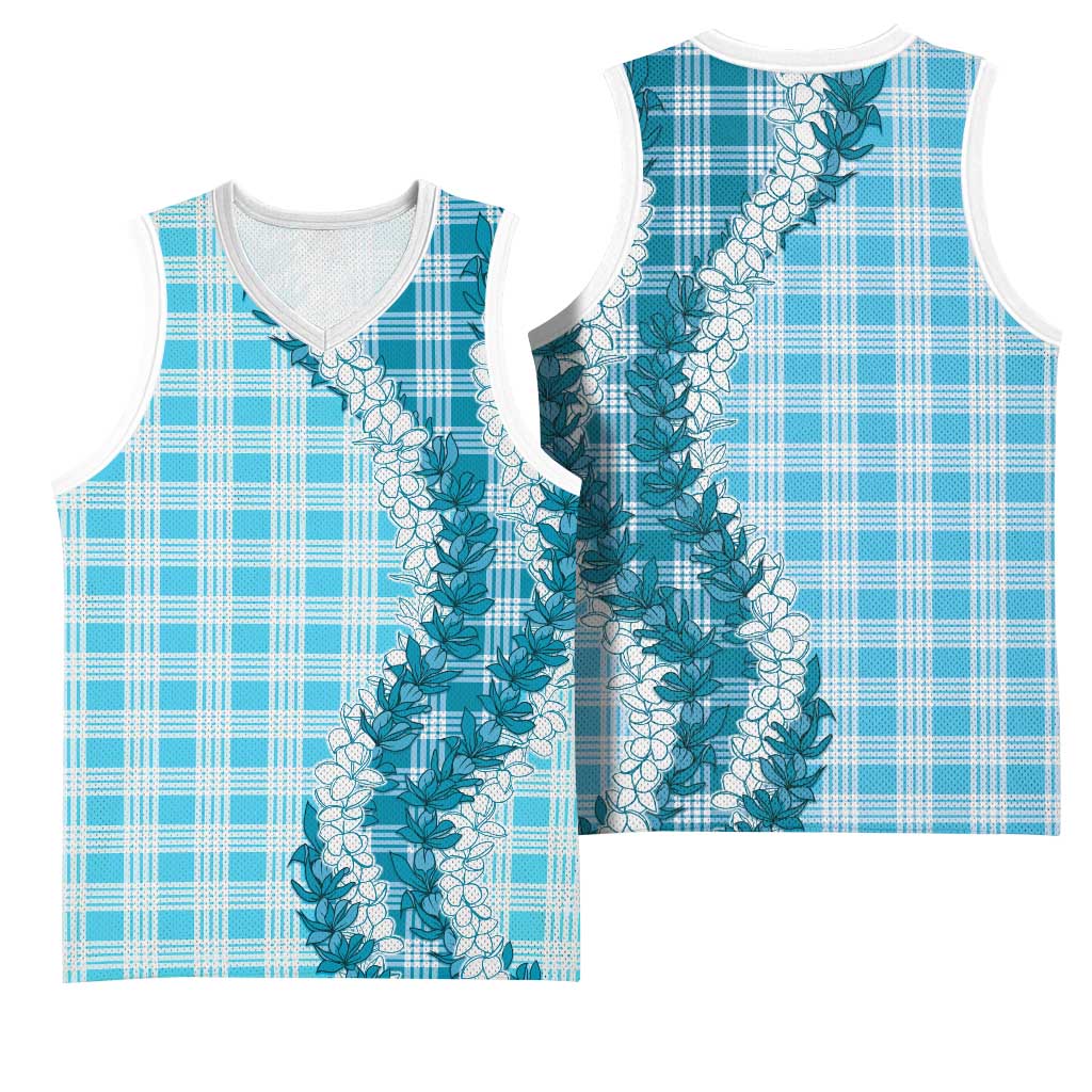 Blue Hawaii Palaka Basketball Jersey Hawaiian Honohono Lei LT05 - Polynesian Pride
