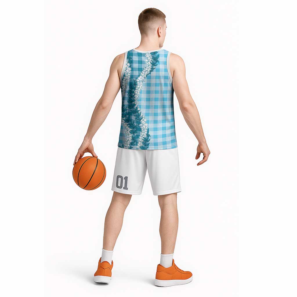 Blue Hawaii Palaka Basketball Jersey Hawaiian Honohono Lei LT05 - Polynesian Pride
