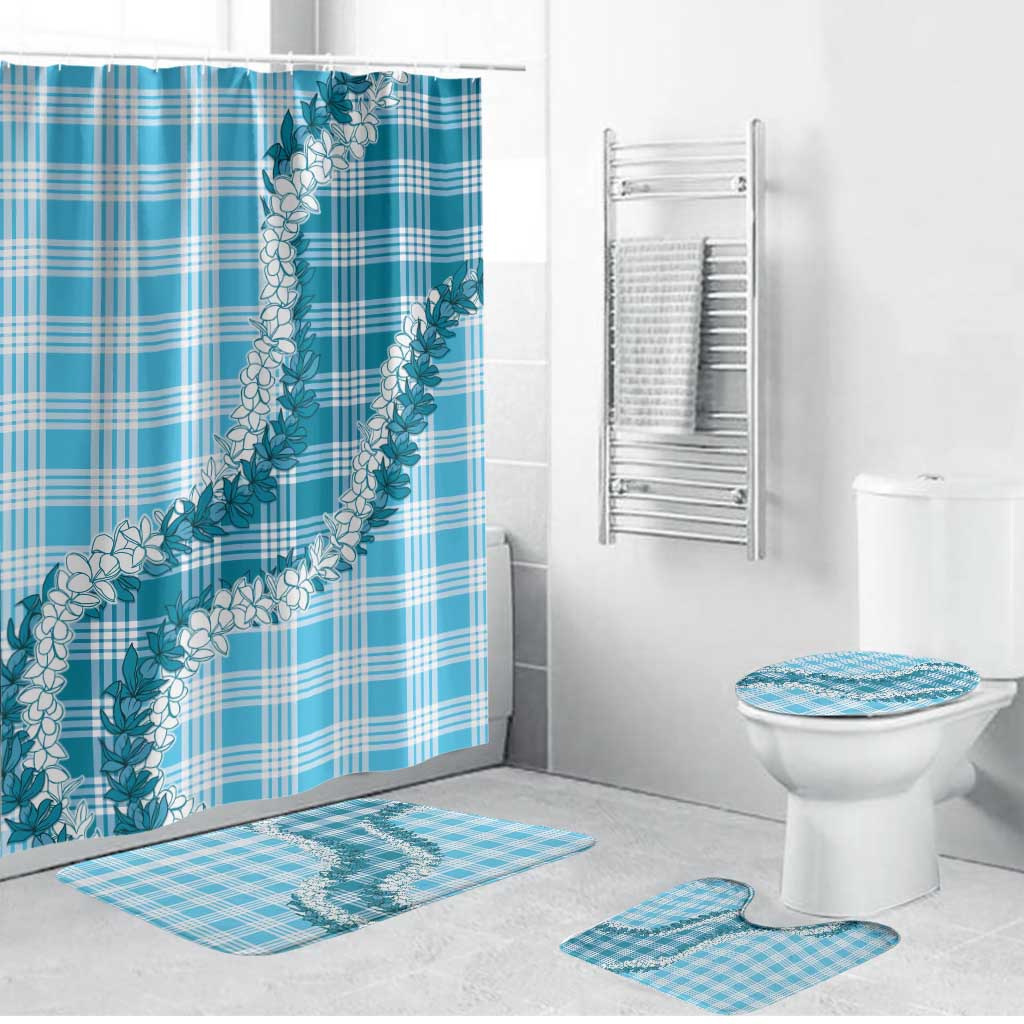 Blue Hawaii Palaka Bathroom Set Hawaiian Honohono Lei LT05 Bathroom Set (4 pcs) Blue - Polynesian Pride