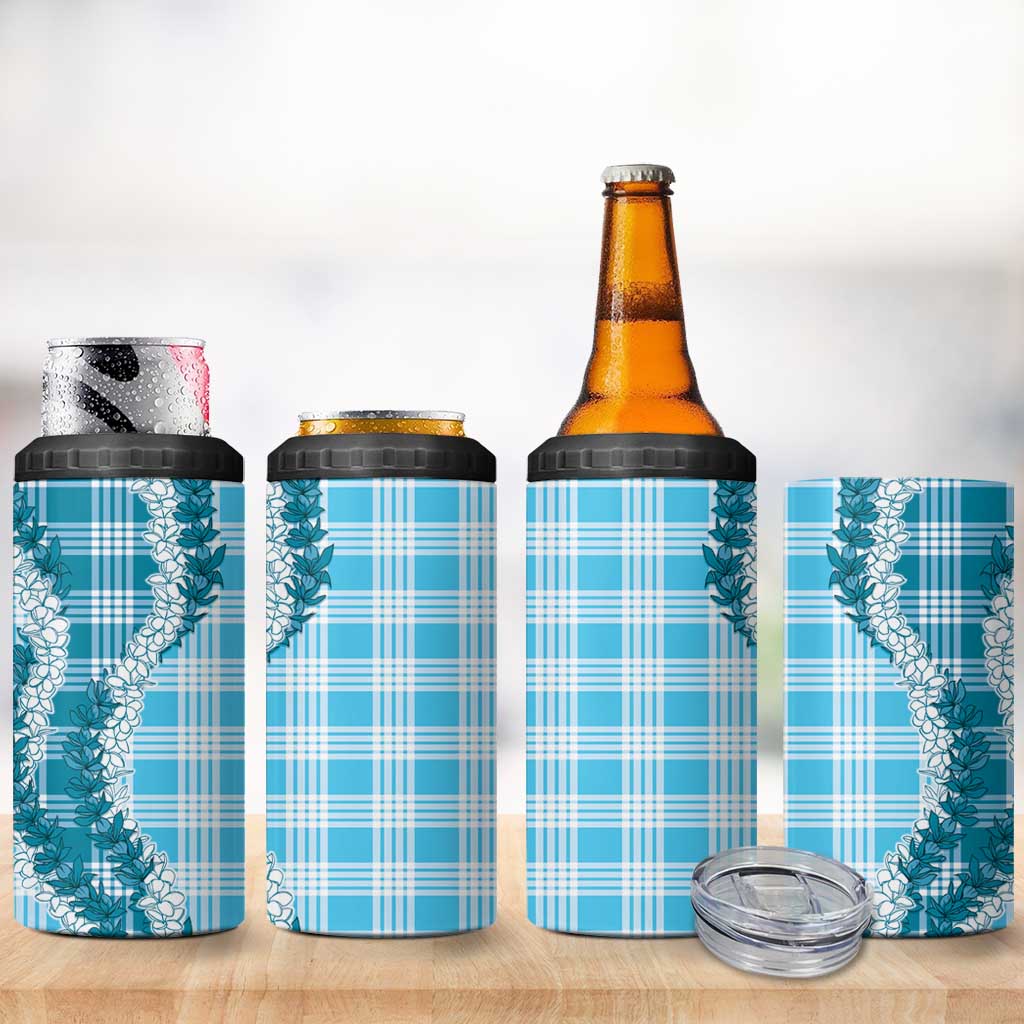 Blue Hawaii Palaka 4 in 1 Can Cooler Tumbler Hawaiian Honohono Lei LT05 - Polynesian Pride