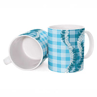 Blue Hawaii Palaka Ceramic Mug Hawaiian Honohono Lei LT05 - Polynesian Pride
