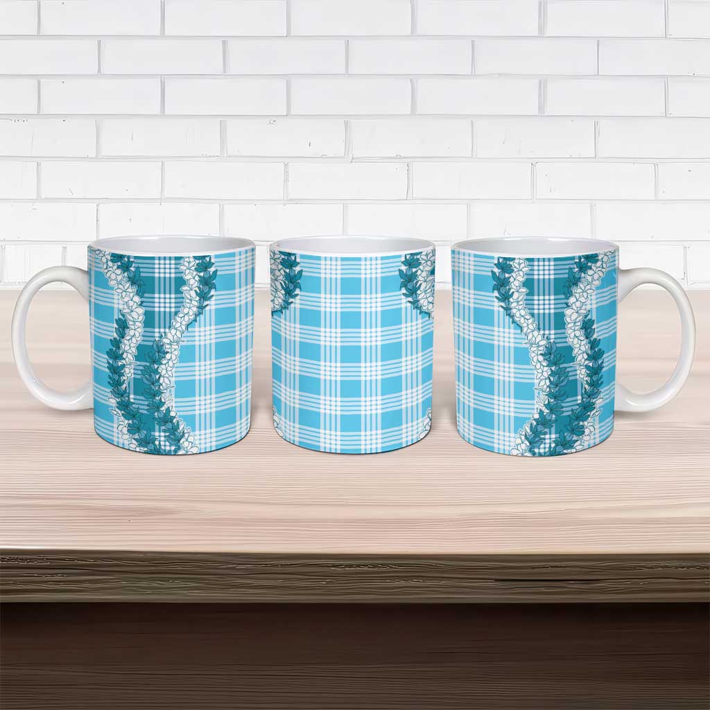 Blue Hawaii Palaka Ceramic Mug Hawaiian Honohono Lei LT05 - Polynesian Pride