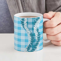 Blue Hawaii Palaka Ceramic Mug Hawaiian Honohono Lei LT05 - Polynesian Pride