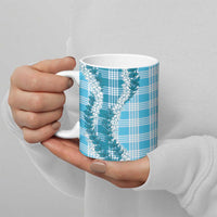 Blue Hawaii Palaka Ceramic Mug Hawaiian Honohono Lei LT05 - Polynesian Pride