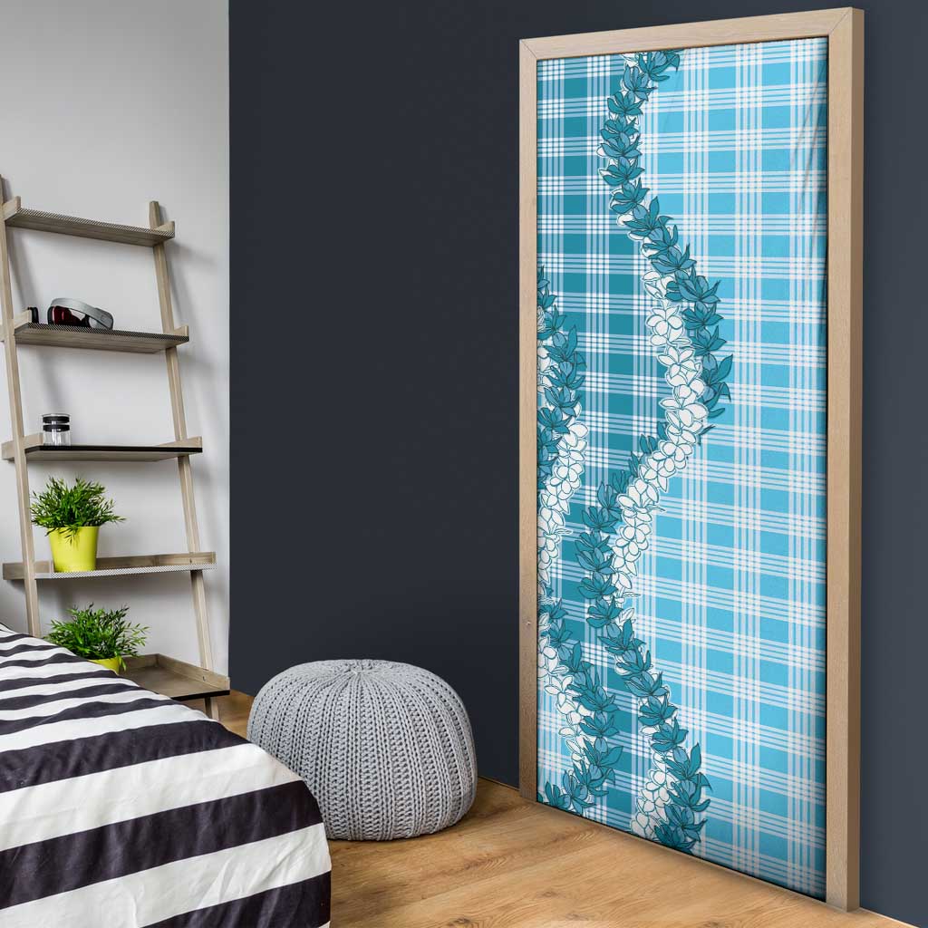 Blue Hawaii Palaka Door Cover Hawaiian Honohono Lei