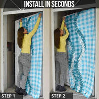 Blue Hawaii Palaka Door Cover Hawaiian Honohono Lei