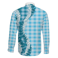 Blue Hawaii Palaka Family Matching Mermaid Dress and Hawaiian Shirt Hawaiian Honohono Lei