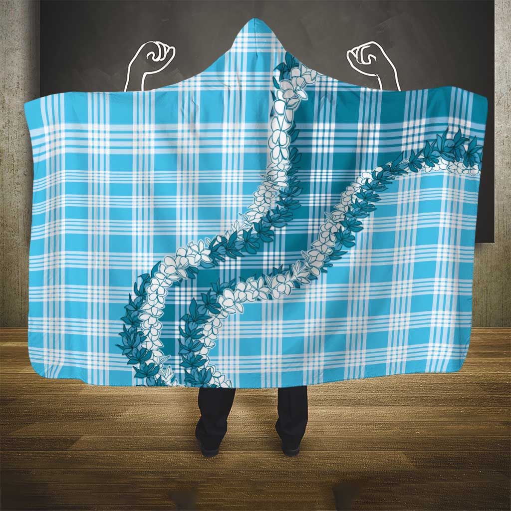 Blue Hawaii Palaka Hooded Blanket Hawaiian Honohono Lei LT05 - Polynesian Pride