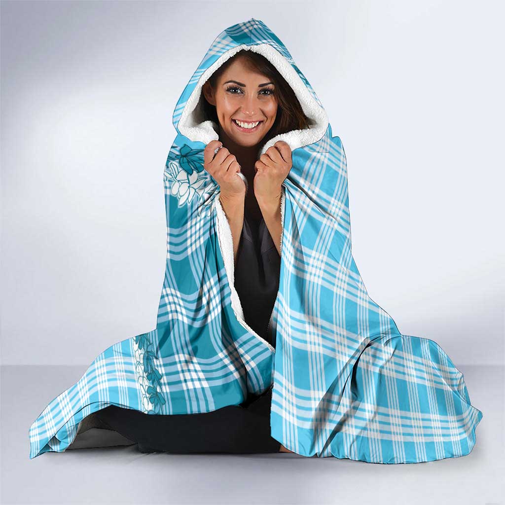 Blue Hawaii Palaka Hooded Blanket Hawaiian Honohono Lei LT05 - Polynesian Pride