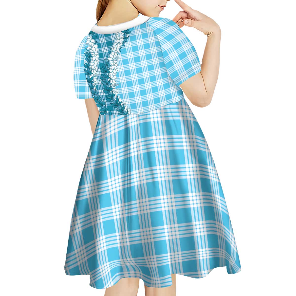 Blue Hawaii Palaka Kid Short Sleeve Dress Hawaiian Honohono Lei LT05 - Polynesian Pride