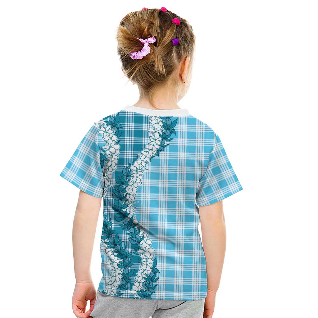 Blue Hawaii Palaka Kid T Shirt Hawaiian Honohono Lei