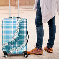 Blue Hawaii Palaka Luggage Cover Hawaiian Honohono Lei LT05 Blue - Polynesian Pride