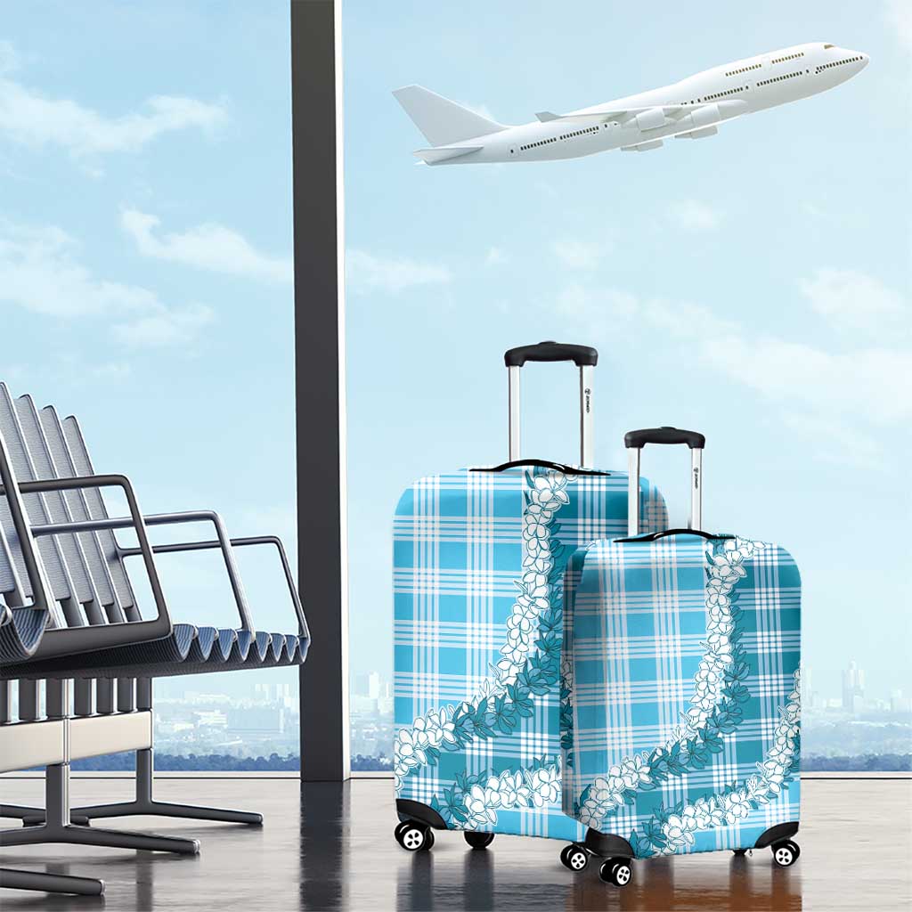Blue Hawaii Palaka Luggage Cover Hawaiian Honohono Lei LT05 - Polynesian Pride