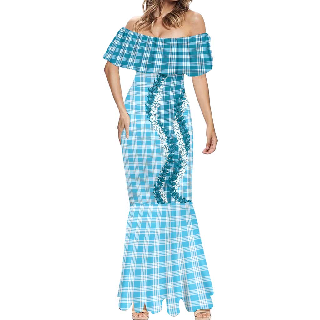 Blue Hawaii Palaka Mermaid Dress Hawaiian Honohono Lei LT05 - Polynesian Pride