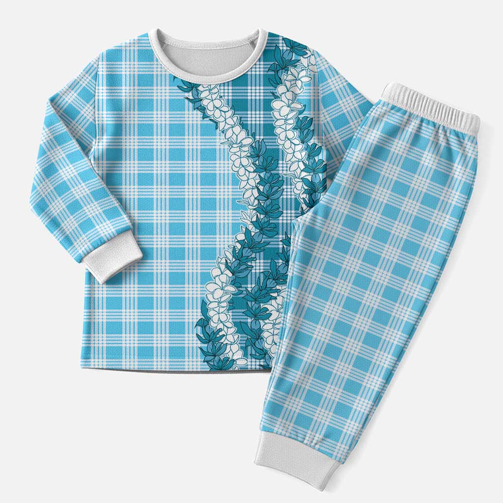 Blue Hawaii Palaka Pajama Set Hawaiian Honohono Lei LT05 Men Blue - Polynesian Pride