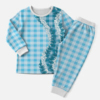 Blue Hawaii Palaka Pajama Set Hawaiian Honohono Lei LT05 Men Blue - Polynesian Pride