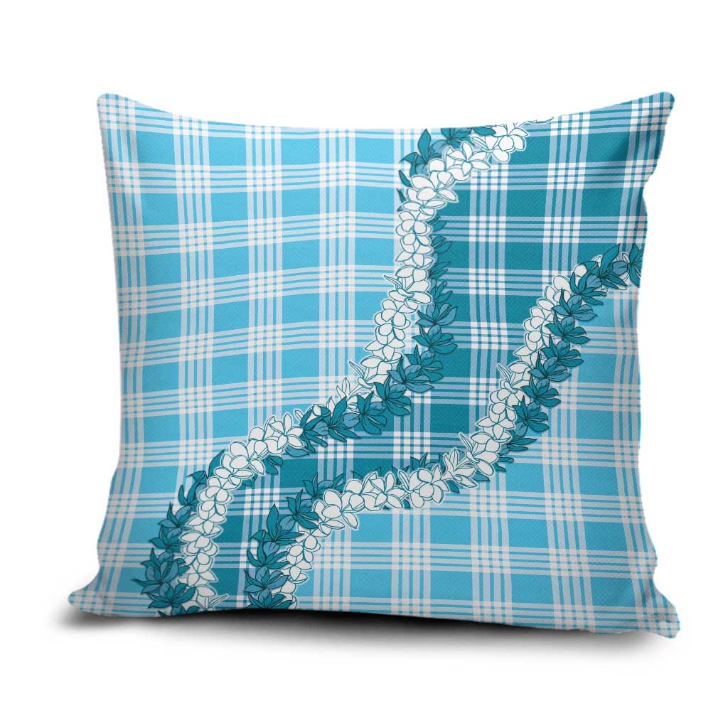 Blue Hawaii Palaka Pillow Cover Hawaiian Honohono Lei LT05 Blue - Polynesian Pride