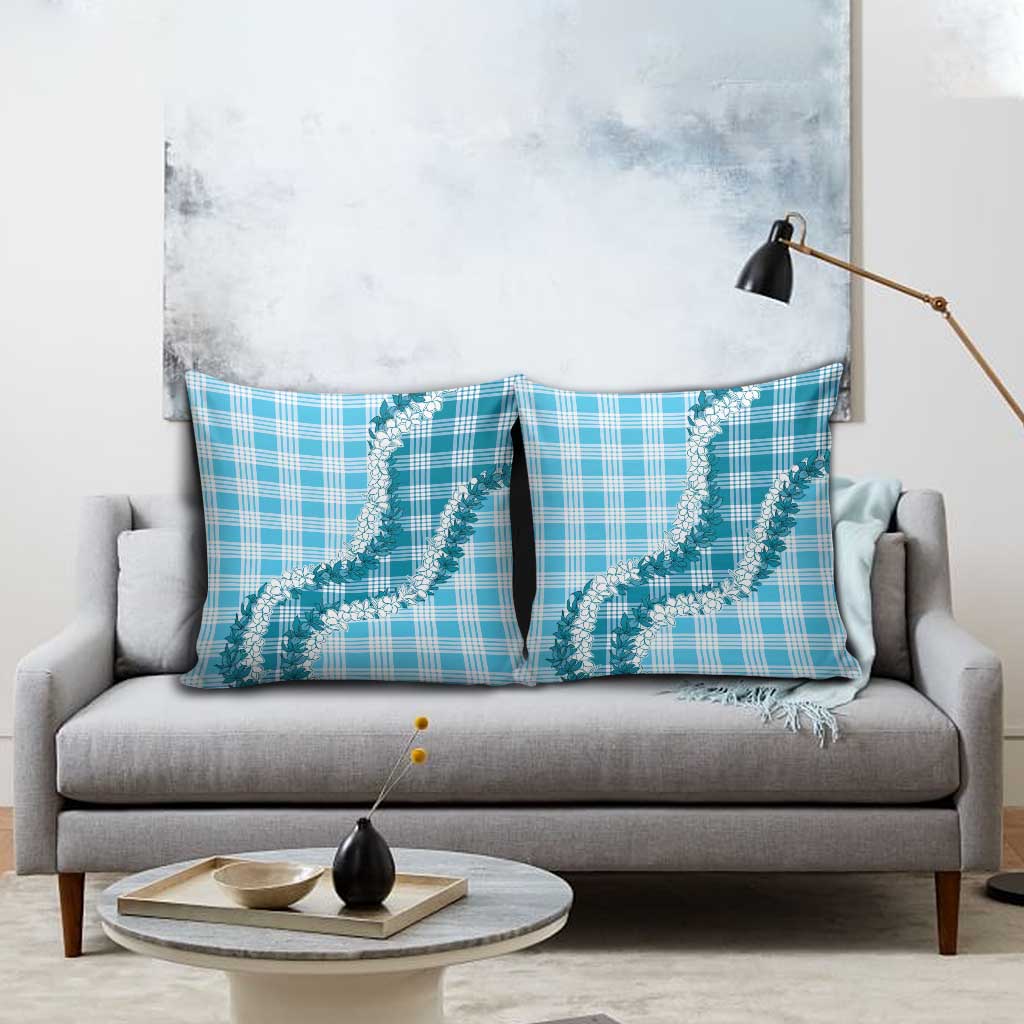 Blue Hawaii Palaka Pillow Cover Hawaiian Honohono Lei LT05 - Polynesian Pride