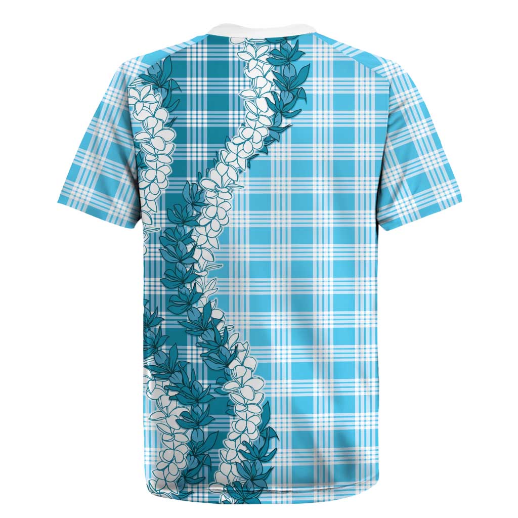Blue Hawaii Palaka Rugby Jersey Hawaiian Honohono Lei LT05 - Polynesian Pride