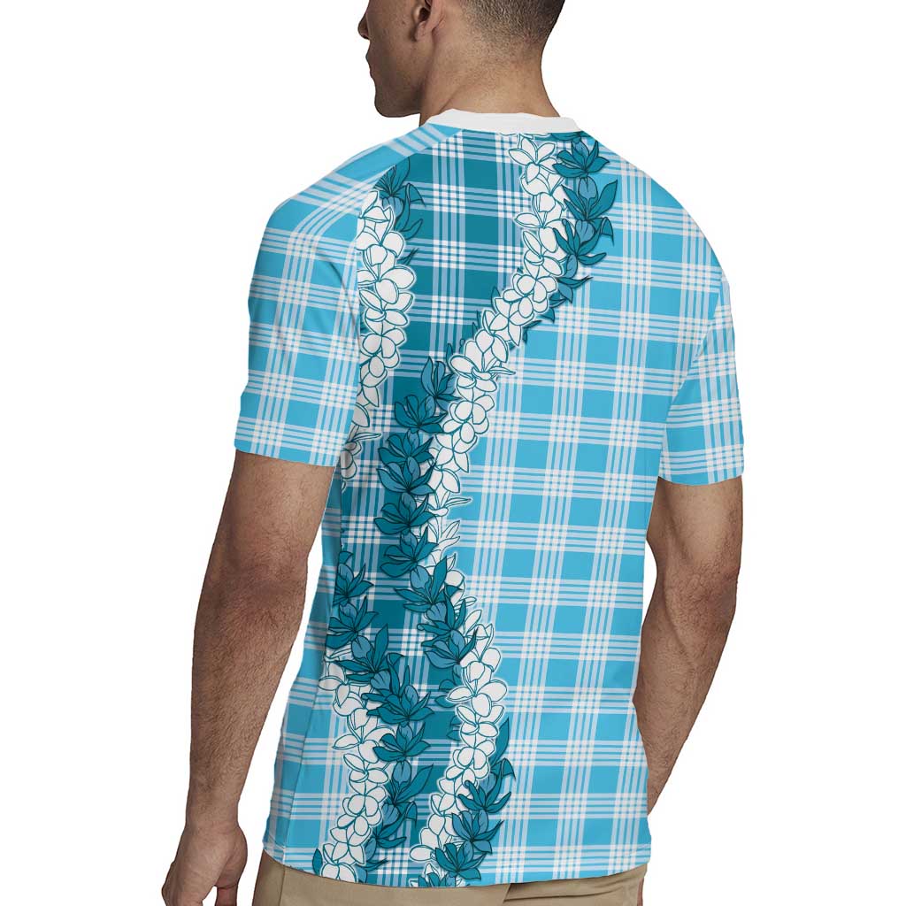 Blue Hawaii Palaka Rugby Jersey Hawaiian Honohono Lei LT05 - Polynesian Pride