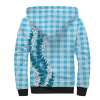 Blue Hawaii Palaka Sherpa Hoodie Hawaiian Honohono Lei LT05 - Polynesian Pride